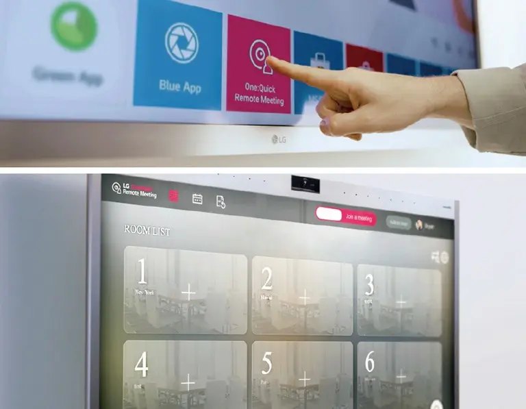 Ứng dụng hội nghị truyền hình cài đặt sẵn LG One Quick Remote Meeting