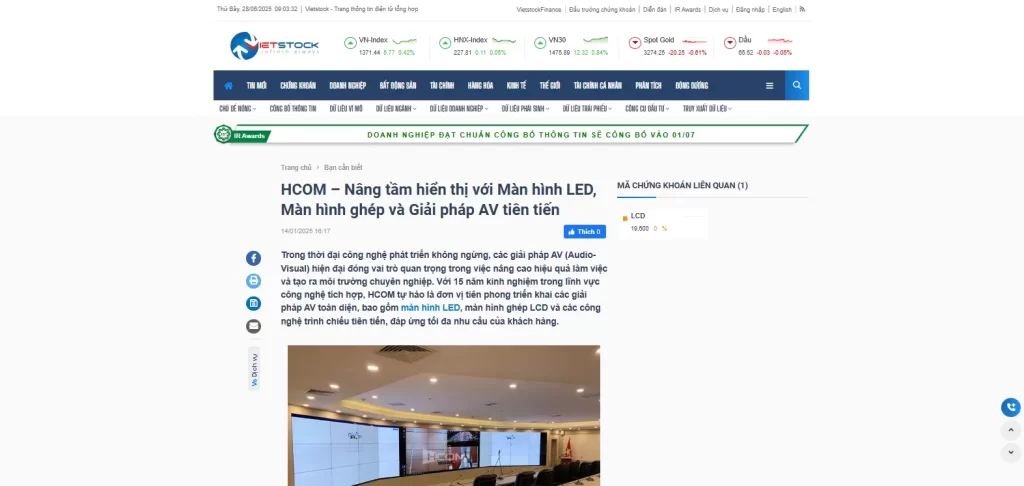 Báo Vietstock nói về HCOM