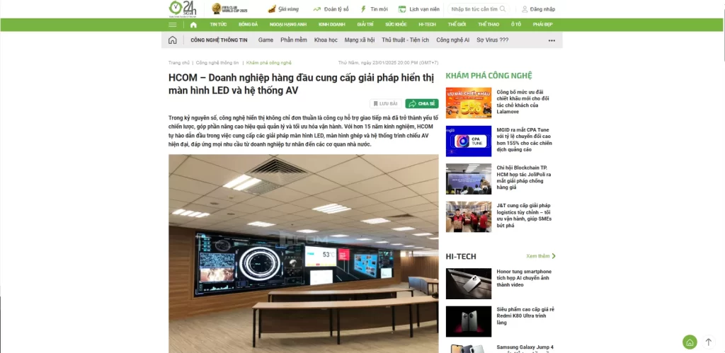 báo 24h nói về HCOM