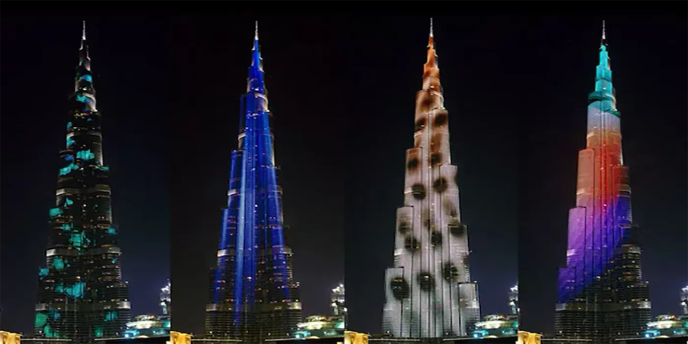 Media Facade mừng năm mới tại tòa nhà Burj Khalifa