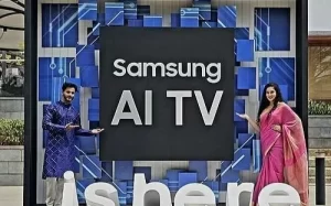 Các người mẫu quảng cáo TV của Samsung Electronics trong bức ảnh không đề ngày tháng này. Được cung cấp bởi Samsung Electronics