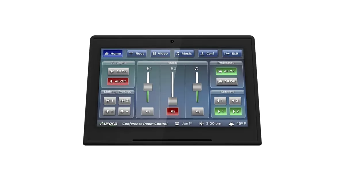Aurora Multimedia, Inc. RXT-8D-B 8” Desktop ReAX Touch Panel Control System With Ethernet And WiFi, Black
