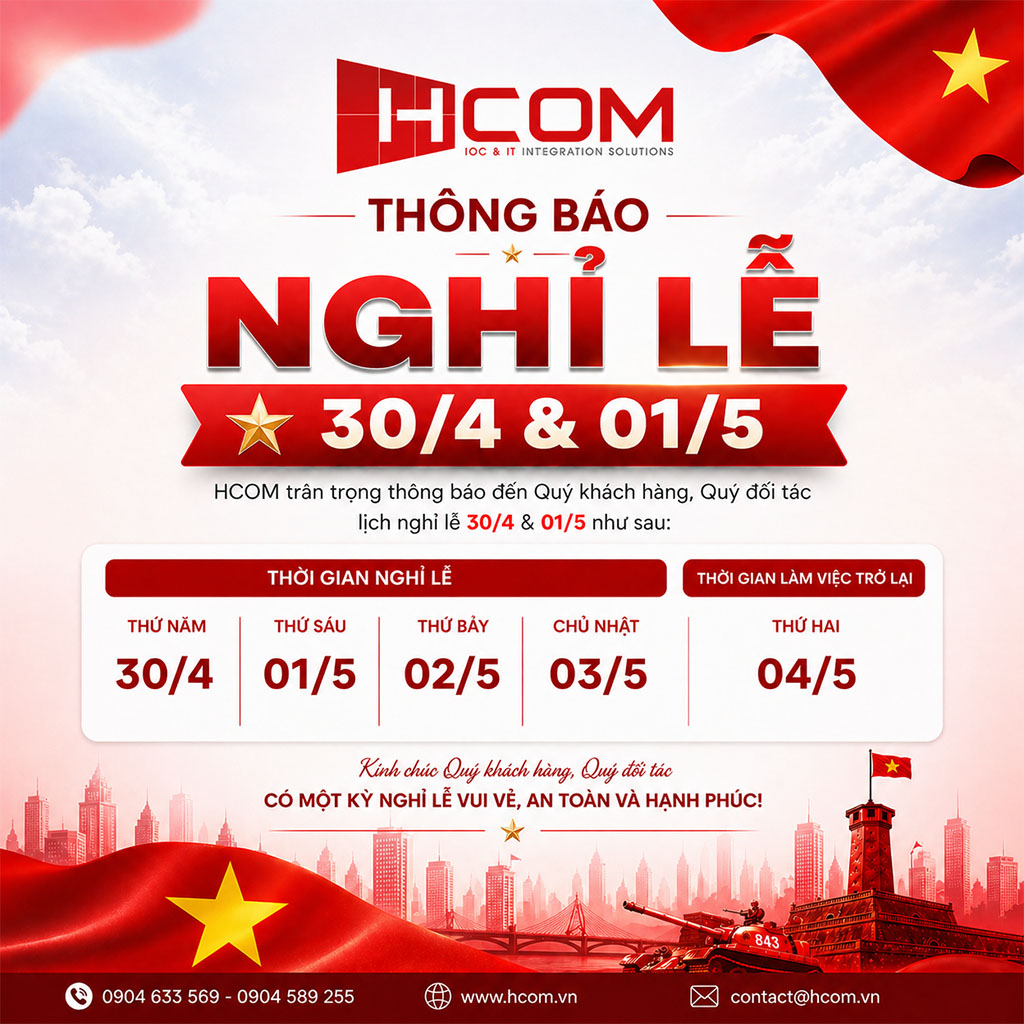 Thông báo nghỉ lễ 30/4 – 01/5 năm 2026 của HCOM